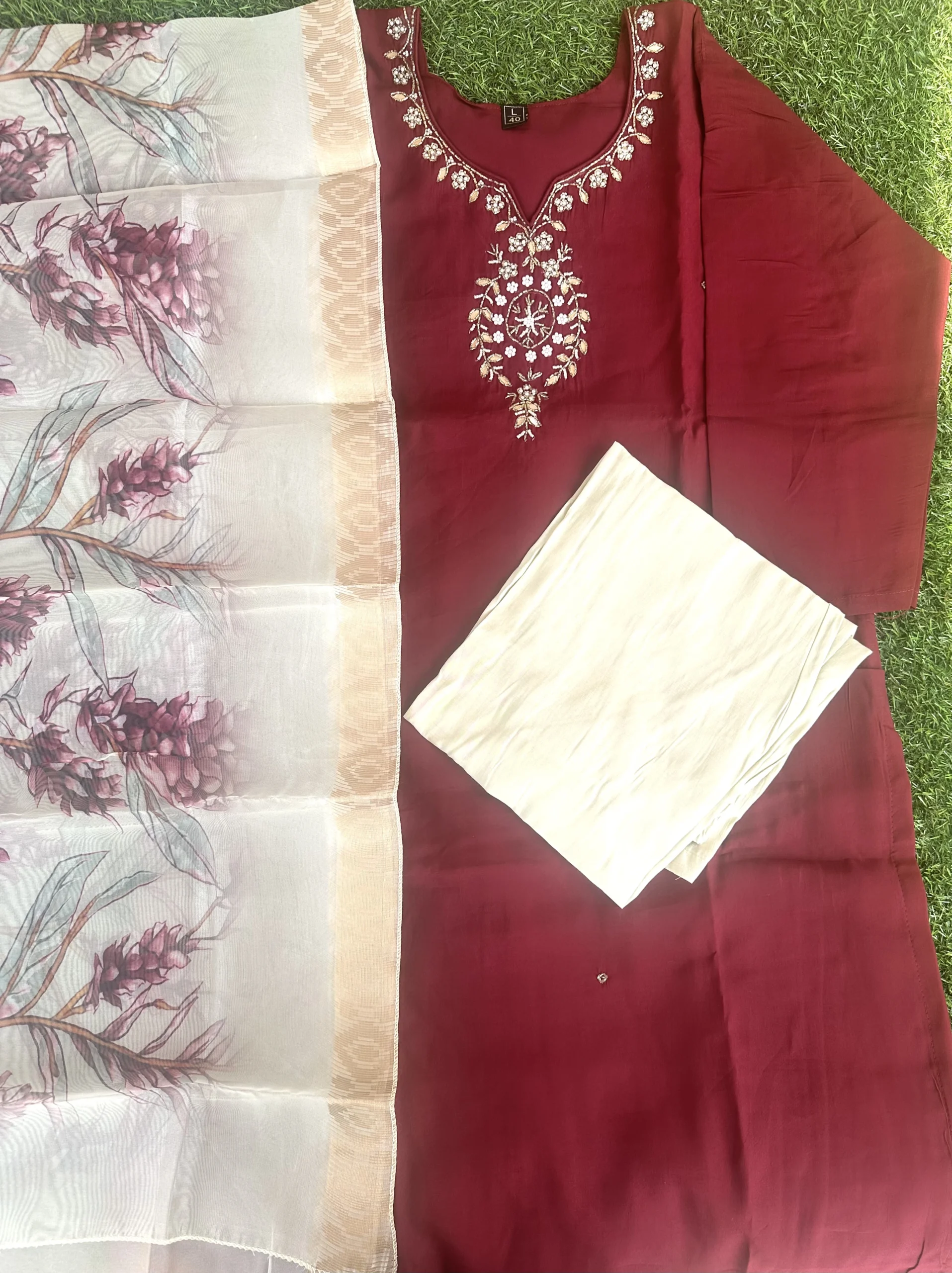 Roman Silk Party Wear Set for Women - Image 3