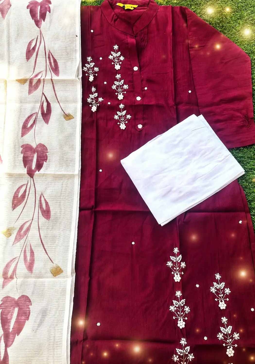 Vatican Silk Party Wear Dress Material Set