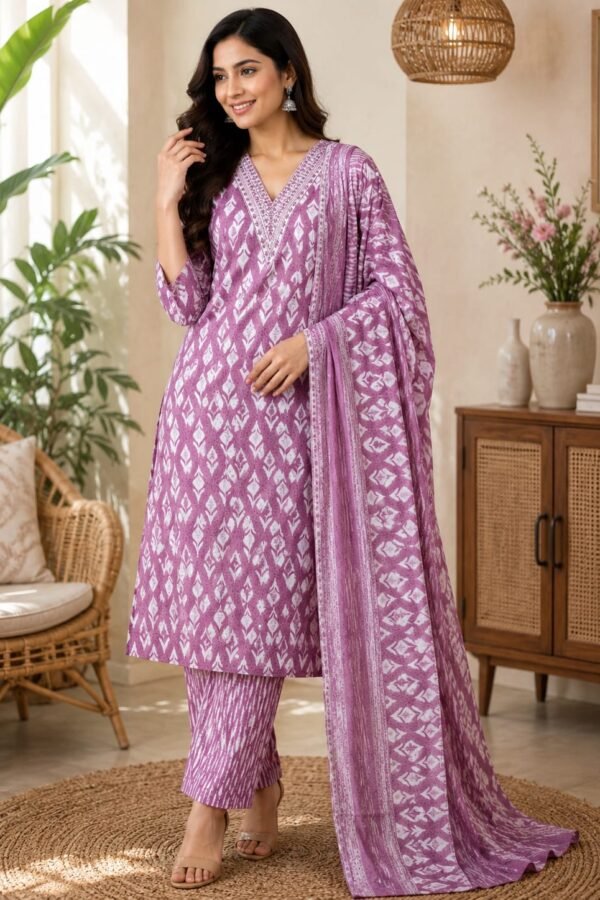 Beautiful Lavender Kurti Set