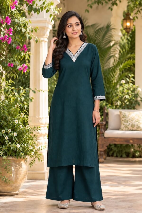Dhabu Cotton Dark Blue 2 Piece Set