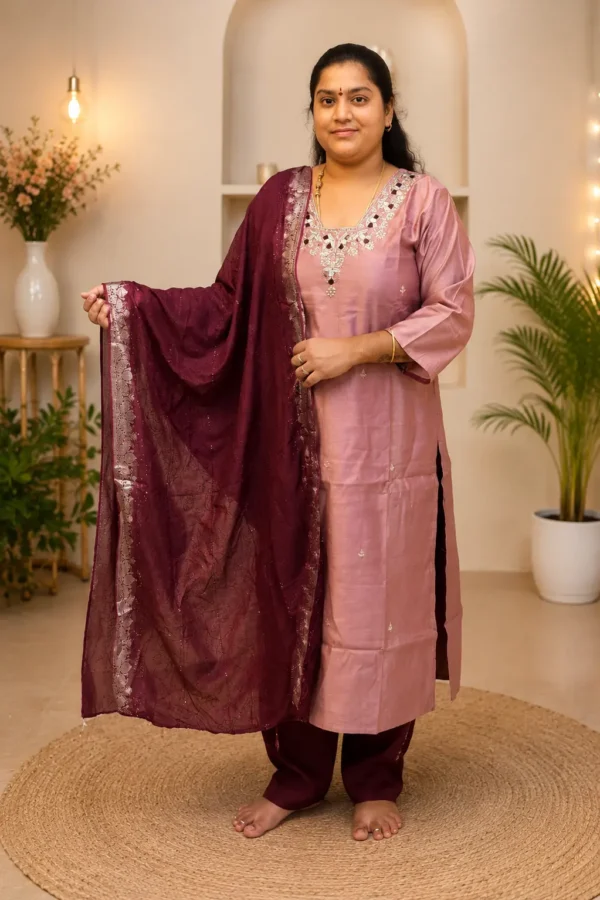 Beautiful Baby Pink Kurti Set for Women