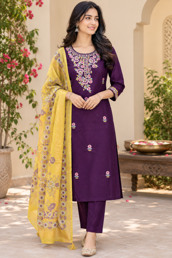 Vatican silk fabric kurthi set