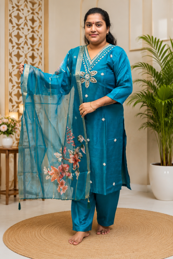 Roman Glass Fabric Kurti Set